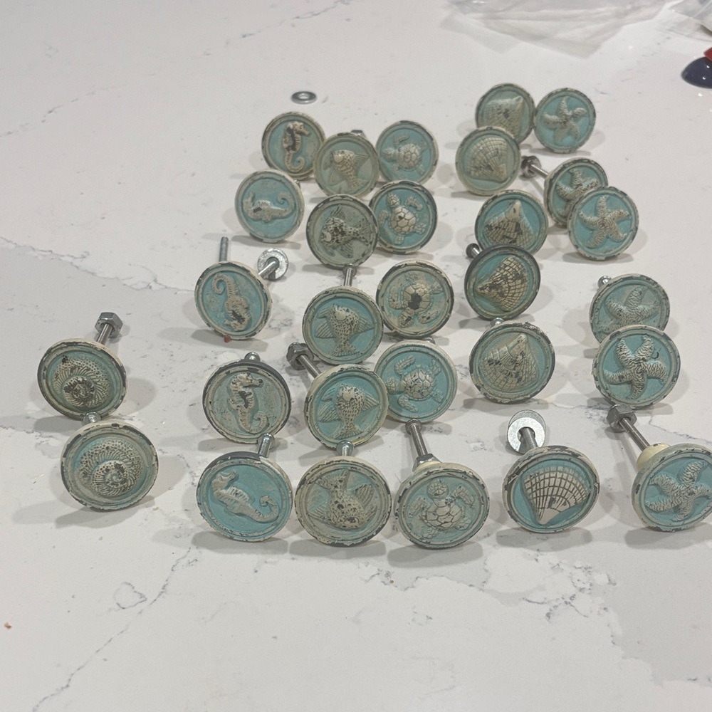 Coastal Sea Life Decorative Drawer Knobs pulls - Aqua
